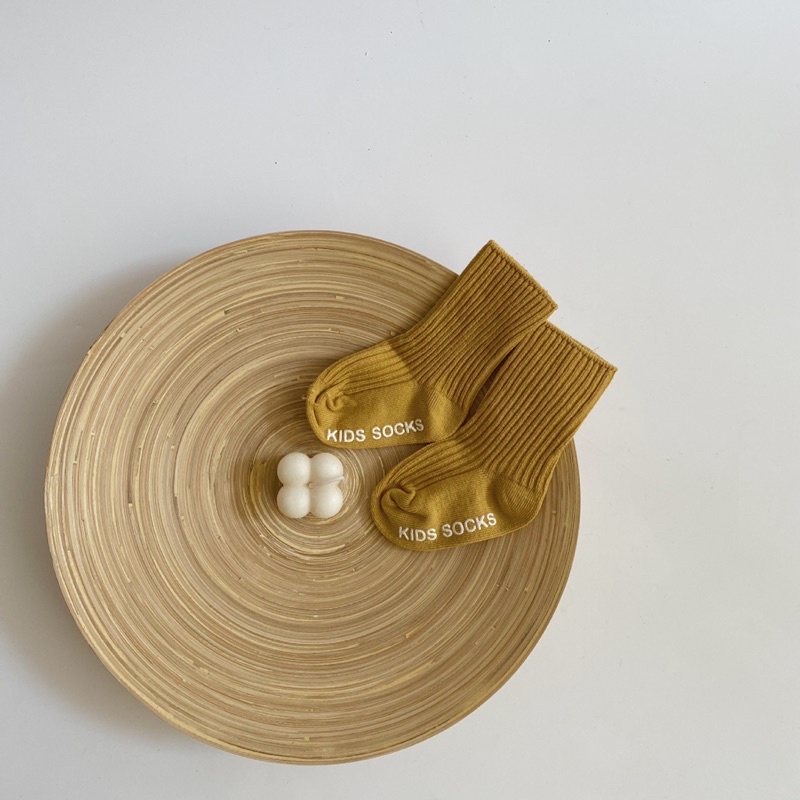 Tất Bắp Gân Cotton Basic Chống Trượt Phong Cách Hàn Quốc Nhiều Màu Cho Bé - MICHI BABY CLOSET