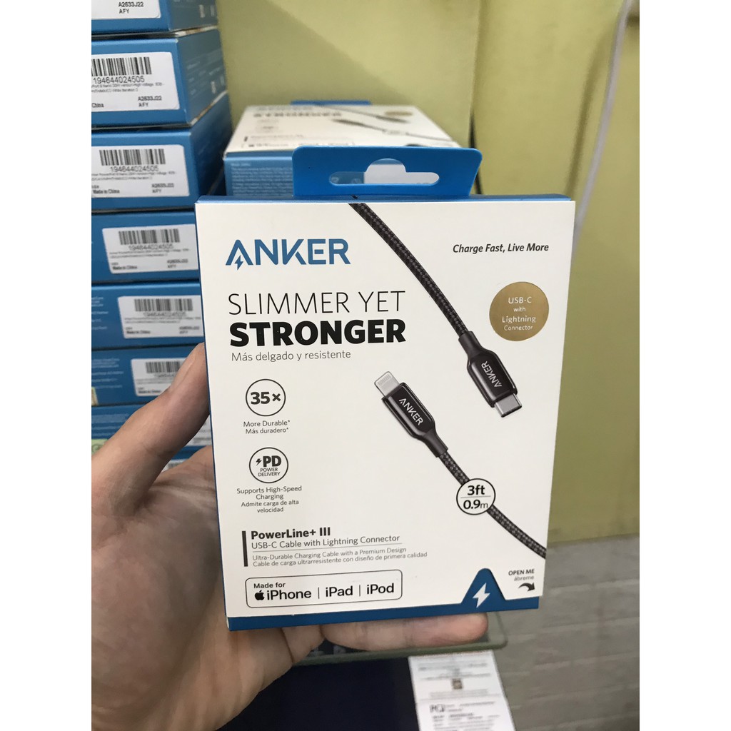 [Anker a8842] Cáp Sạc nhanh Powerline+ 3, C to Lightning 0.9m ( MFi ) cho iPhone 12/ 11 Series/ Xsmax/ Xr/ X/ 8plus/ 8G