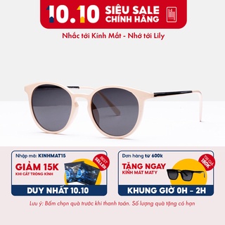 Kính mát nam nữ Lilyeyewear mắt tròn càng kim loại chắc chắn thiết kế thời trang R0006