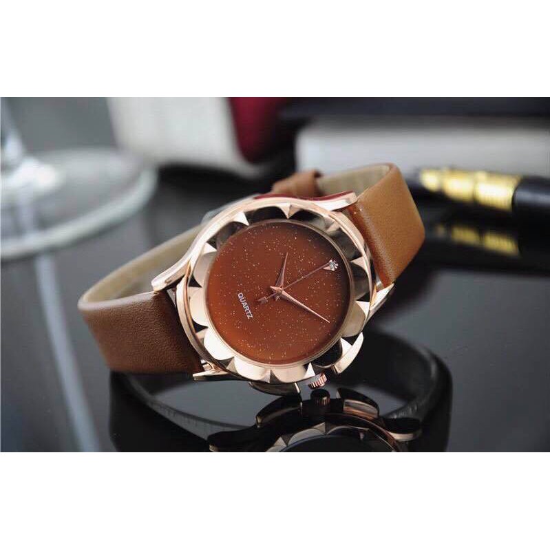 Đồng hồ thời trang nữ Viser VS04 viền hoa cực đẹp mặt to cá tính | BigBuy360 - bigbuy360.vn