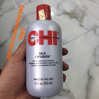#chi_usa Tinh dầu dưỡng tóc bóng mượt CHI Silk Infusion Silk Rescontructing Complex USA 355ml