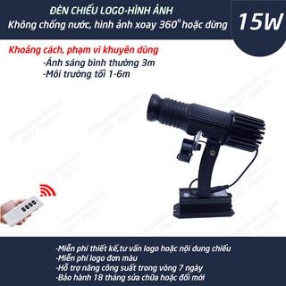 Đèn chiếu logo 25W Tuấn Trí không chống nước, điều khiển từ xa, chế độ xoay tròn hoặc dừng lại