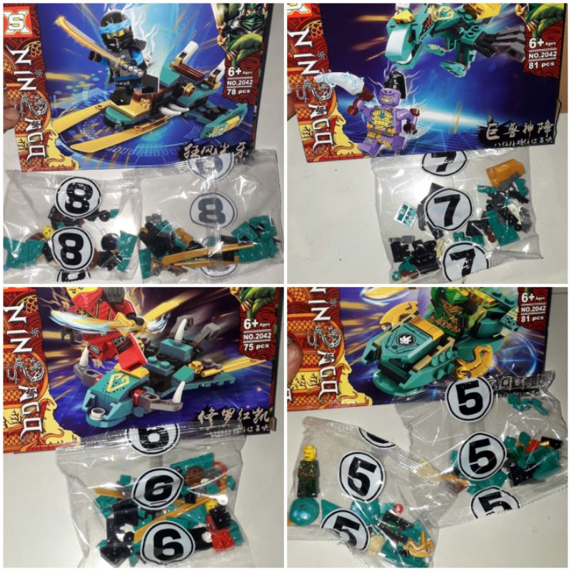 Lắp ráp 1 hộp Ninjago Rồng 2042 có nhiều chi tiết