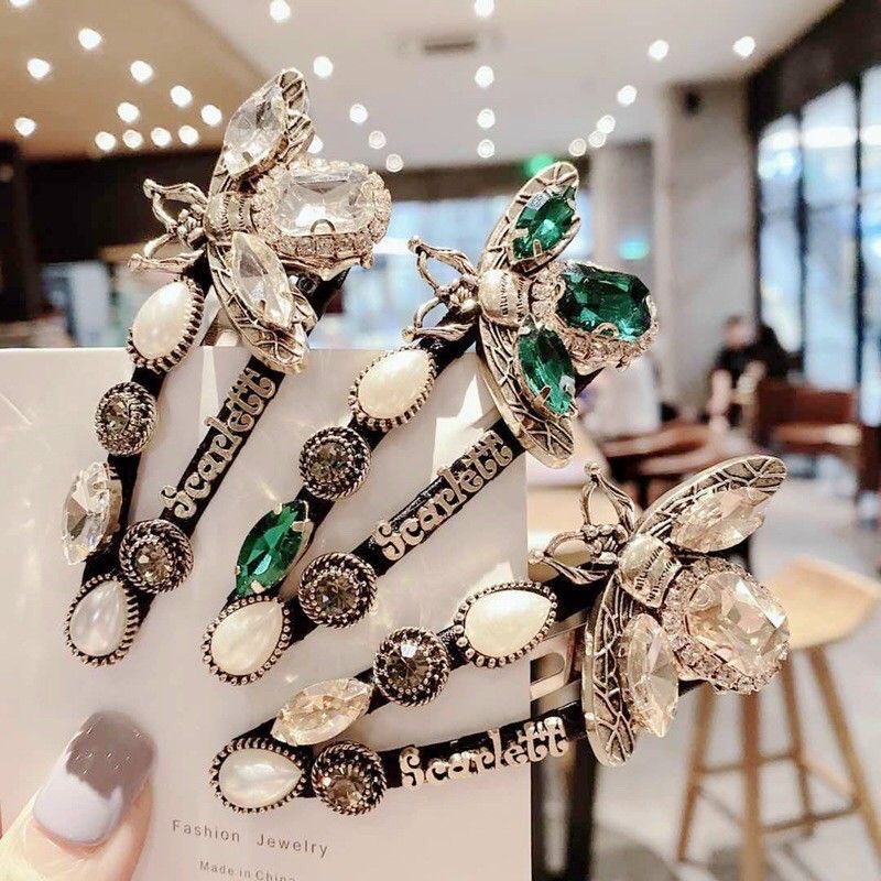 Kẹp tóc con ong đá cao cấp sang chảnh 075