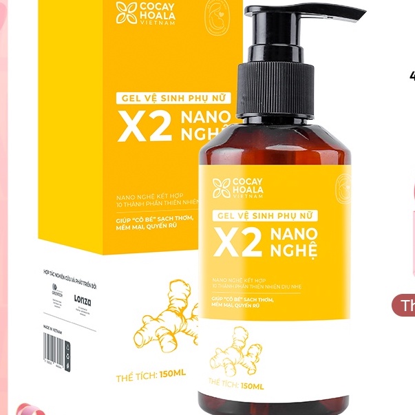 Combo chăm sóc &quot; cô bé &quot; Gel dung dịch vệ sinh X2 Nano nghệ 150ml Nước hoa vùng kín 5ml Cocayhoala