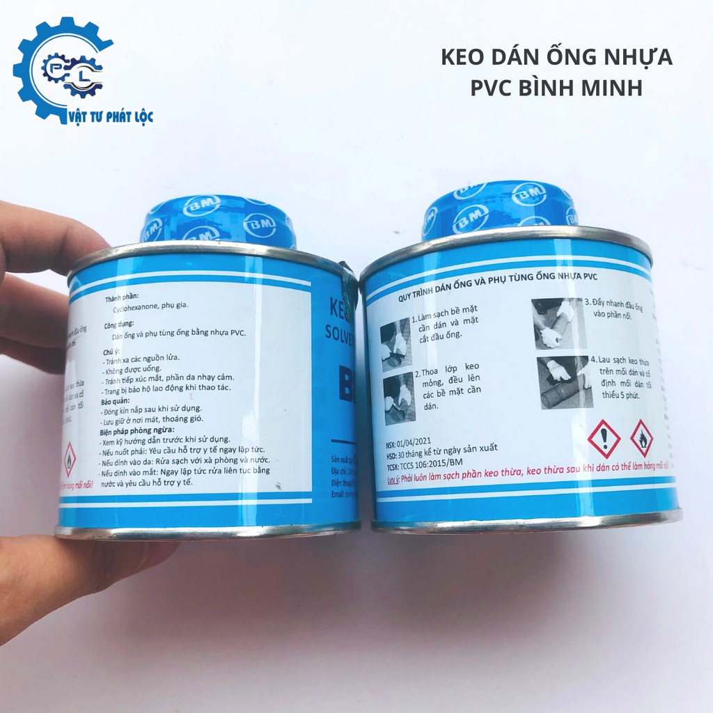 Keo dán ống nước Bình Minh 200g, 500g