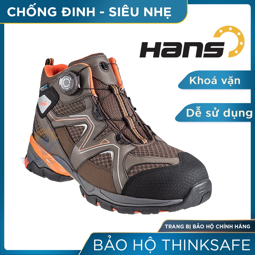 Giày bảo hộ lao động Thinksafe chống đinh dập ngón, chống trơn trượt giày lao động Hans HS-78 có núm vặn tiện lợi