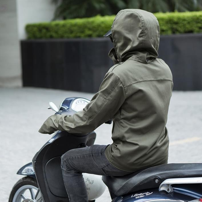 Áo Chống Nắng nam cao cấp vải kaki dày dặn đẹp màu rêu