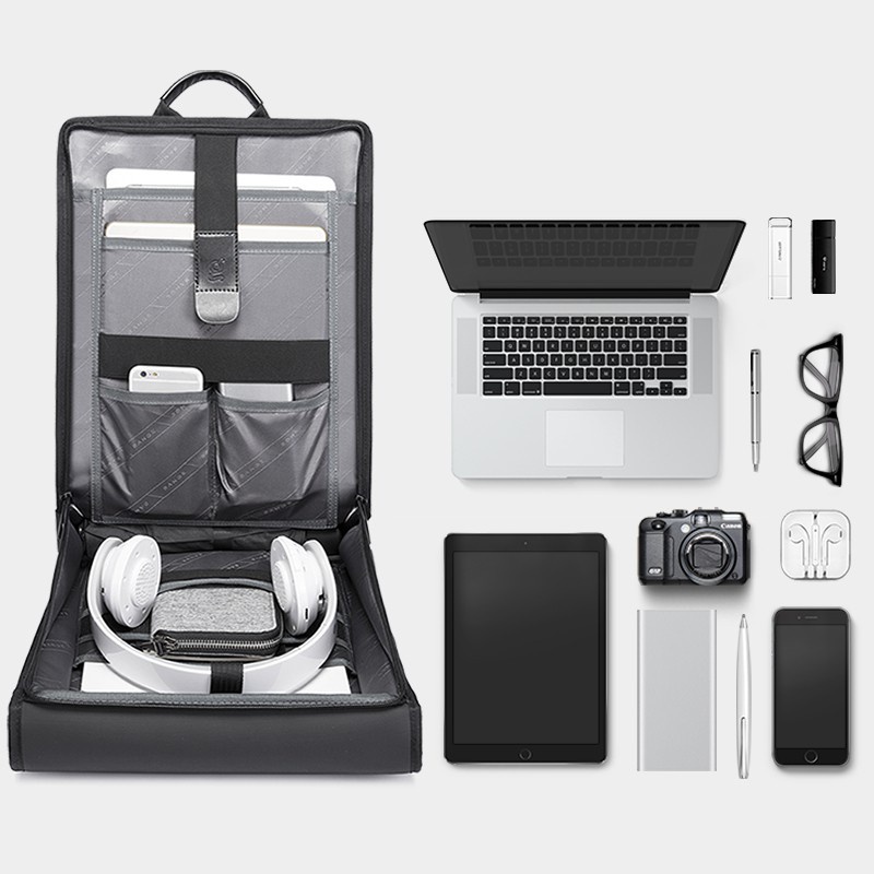 BANGE Balo đựng laptop 14inch mỏng nhẹ chống thấm nước chống sốc phù hợp cho nam