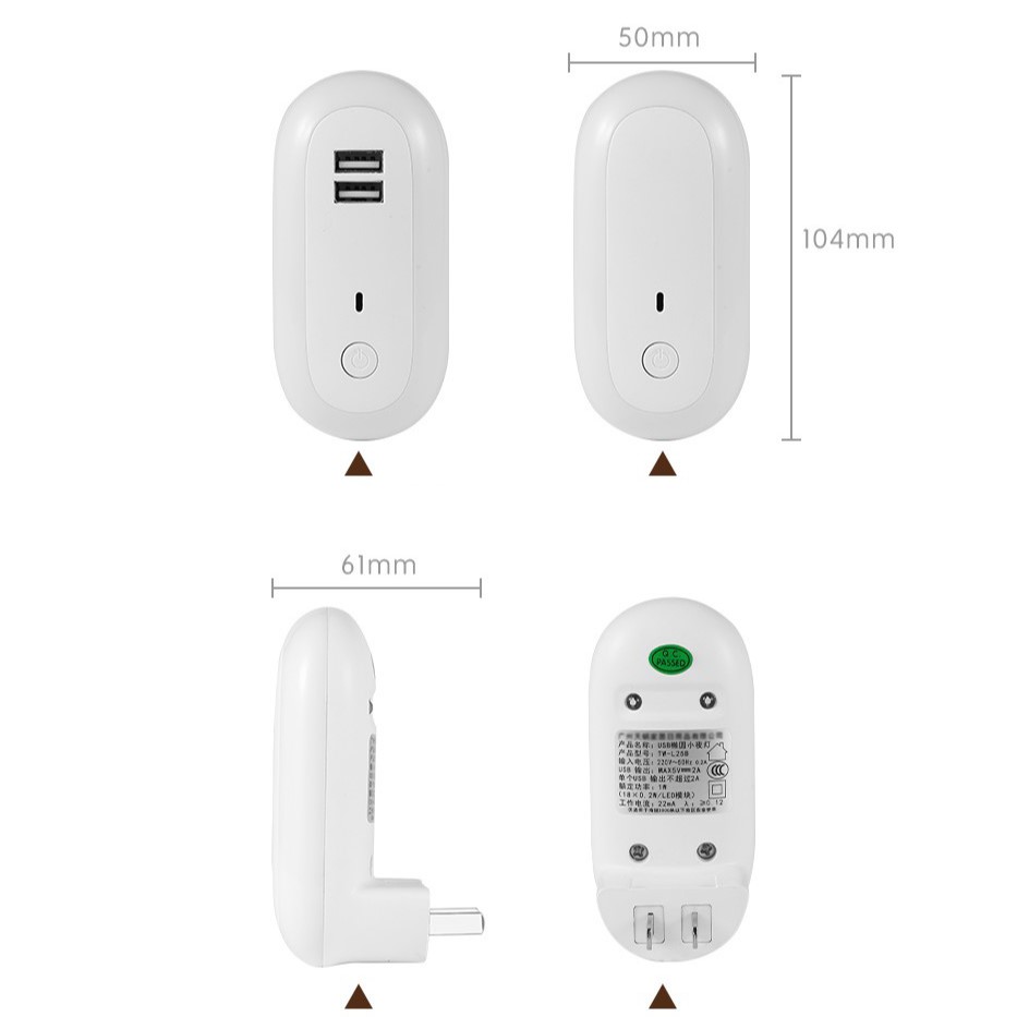 Đèn ngủ thông minh điều chỉnh độ sáng 10 cấp độ, tích hợp cổng USB sạc nhanh, có remote điều khiển