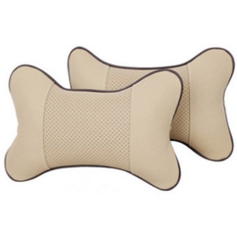 Gối tựa đầu và cổ bọc da PU 25 * 17 cho xe hơi | BigBuy360 - bigbuy360.vn