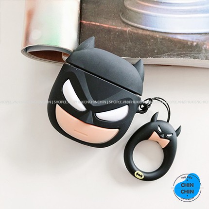 Case Silicon Siêu Anh Hùng Marvel  Vỏ Bọc Airpods 1&2 Batman Iron Man Chất Liệu Silicon Dẻo - Phụ Kiện Chin Chin