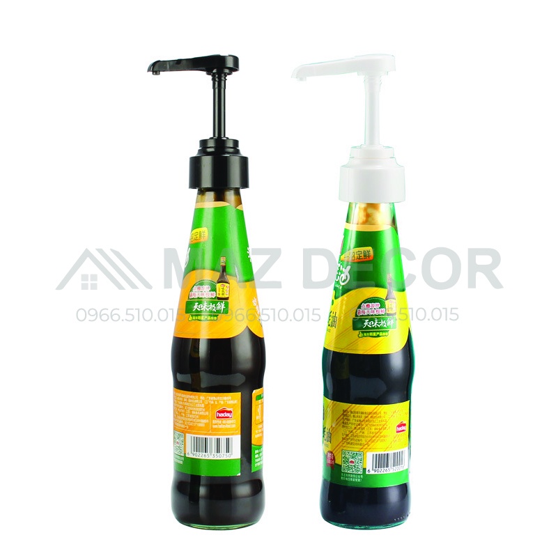 Vòi nhựa bơm siro- Vòi nhấn MÀU ĐEN, cho dầu ăn vào chai, nước sốt gia vị