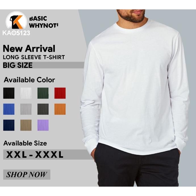 Áo thun trơn màu tay dài size XXL - XXXL