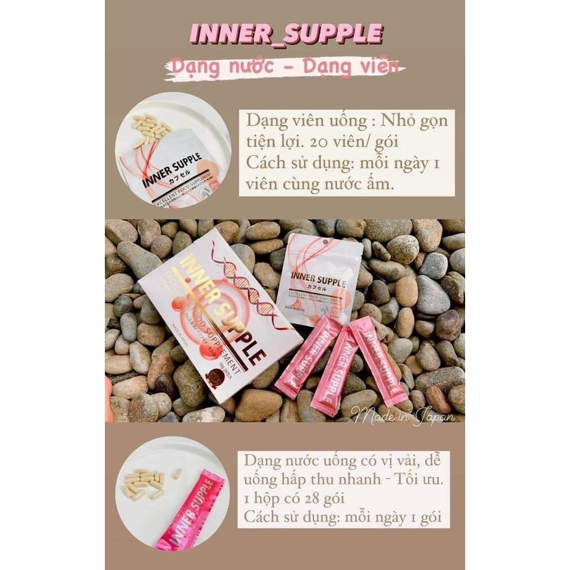 Nước uống tăng nội tiết tố Collagen Inner supple - Full hộp - 28 gói