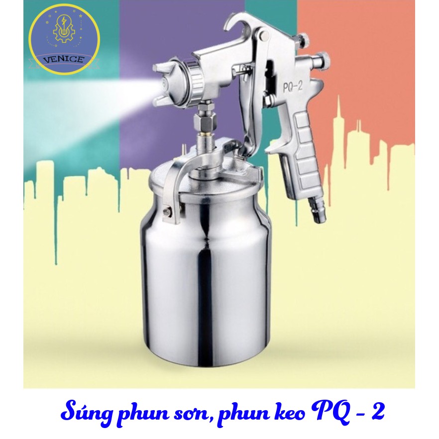 Súng phun sơn, phun keo PQ-2 - Dùng máy nén khí - Phân phối chính hãng - Bảo hành 12 tháng