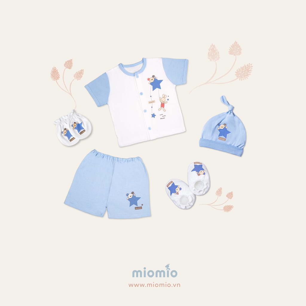 Set Đồ Sơ Sinh 5 Món Ngắn MIOMIO, In Hình Dễ Thương Cho Bé Trai Bé Gái (Từ 1-3 tháng)