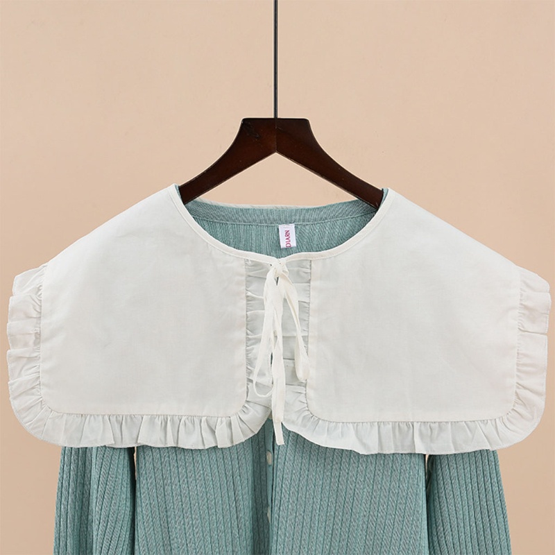 Khăn Choàng Cổ Giả Viền Bèo Màu Trắng Phong Cách Vintage Cho Nữ