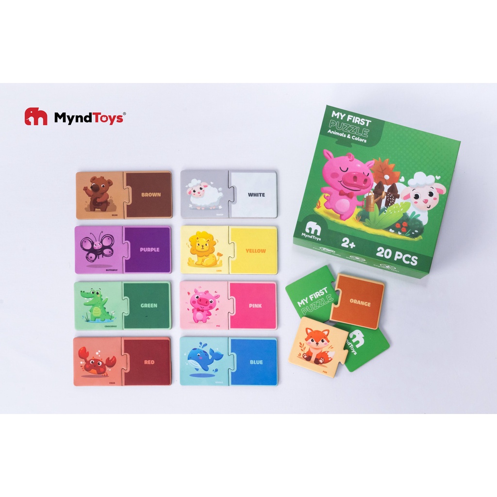 Đồ Chơi Xếp Hình MyndToys My First Puzzle - Animals and Colors (Chủ Đề Động Vật) Dành Cho Các Bé Trên 2 Tuổi