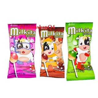 Kẹo mút Milkita hương vị socola/dâu/dưa lưới indonesia