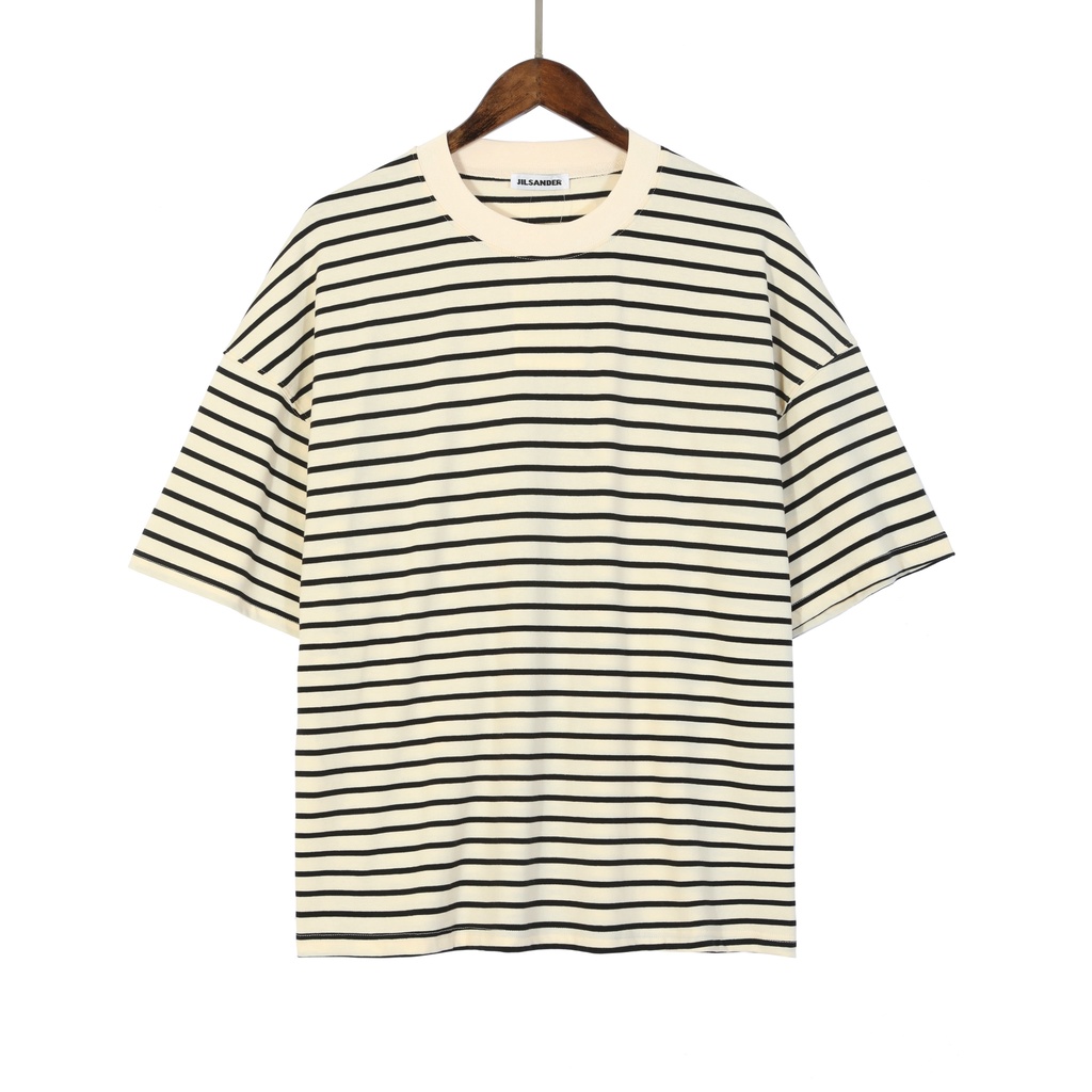 Áo Thun Tay Ngắn Kẻ Sọc Màu Đen Size S-L