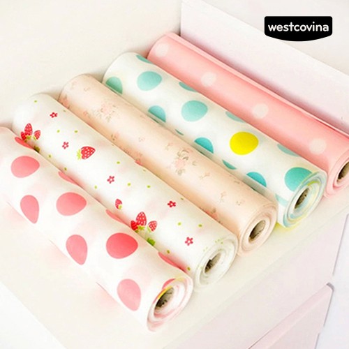 Cuộn Giấy Lót Ngăn Kéo Họa Tiết Chấm Bi Xinh Xắn 300cm