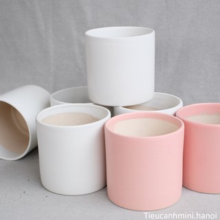 Chậu sứ trụ mini size 11x11cm trồng cây tiểu cảnh cực xinh