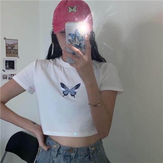 🌺(CÓ ẢNH THẬT ) Áo Croptop Bướm siêu xinh🌸