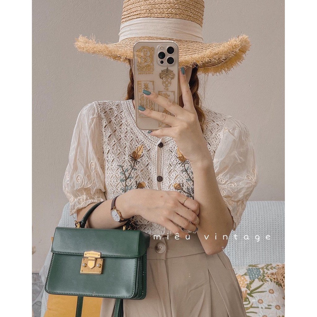 Áo thô đũi lưới thêu hoa siêu xinh Ulzzang style  Hàng Quảng Châu