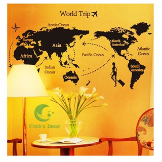 Decal dán tường The World 02