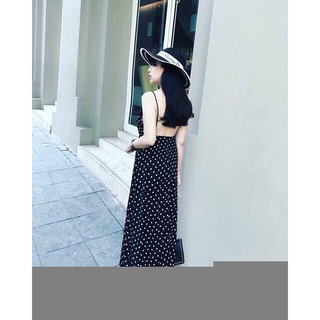 Đầm Maxi bi 2 dây lưng U - Hàng đẹp