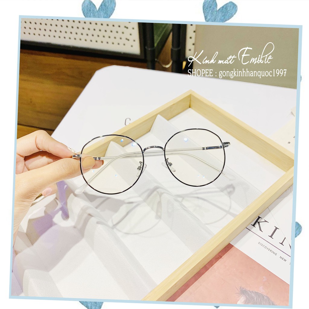 Gọng kính mảnh nhẹ vintage tròn góc cạnh nam nữ Kính mắt Emilie phụ kiện thời trang 29121 | BigBuy360 - bigbuy360.vn