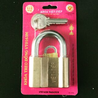 Khóa treo đồng VIỆT TIỆP 60MM ( Chìa thường, dạng dính chìa - chìa vặn )