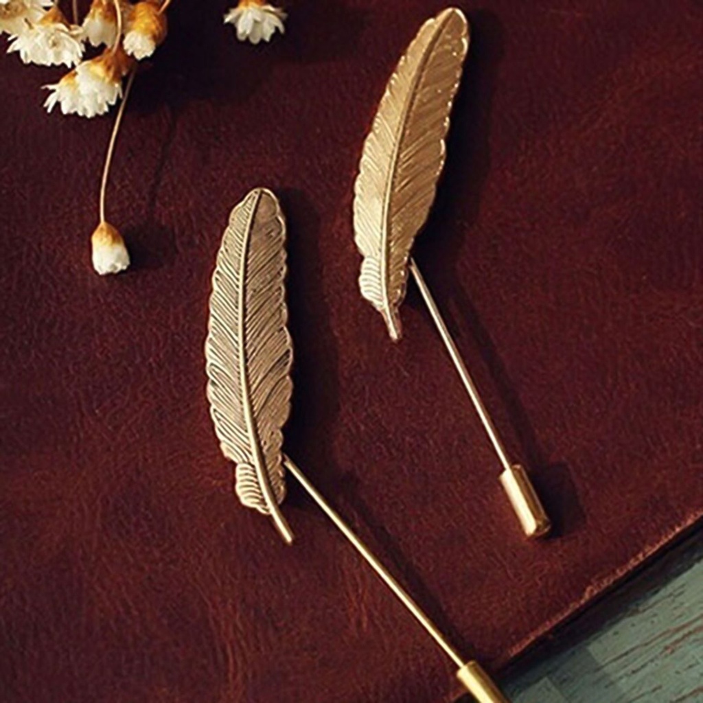 Trâm Cài Áo Hình Lông Vũ Phong Cách Vintage Thanh Lịch Cho Nam