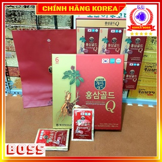 Nước hồng sâm hàn quốc Gold Q, hộp 30 gói - Sâm nhung Plus tăng thể lực, phòng ung thư - koreaboss