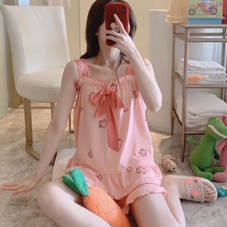 Bộ Mặc Nhà 2 dây Nơ Cute bán sỉ