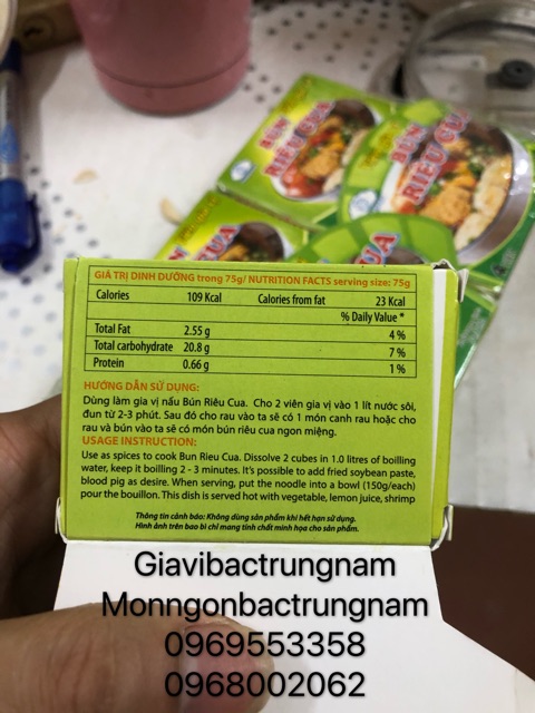 HỘP VIÊN GIA VỊ BÚN RIÊU CUA_HỘP 4 VIÊN.