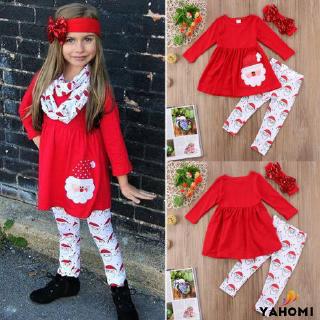 Set đầm ông già Noel kèm quần legging và băng đô xinh xắn dành cho bé gái