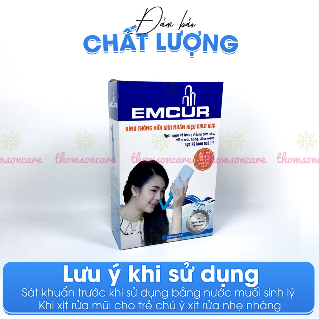 Bình rửa mũi Emcur vệ sinh thông mũi xoang, công nghệ Đức dùng được cho cả trẻ em và người lớn