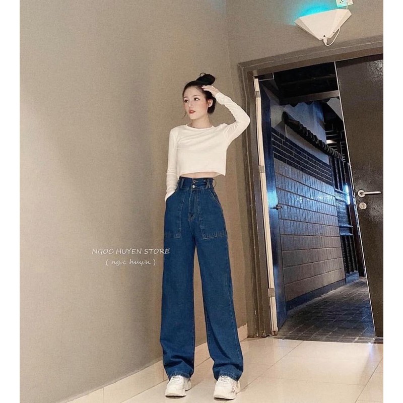 ✅Quần Baggy Jeans 2 Nút Ống Rộng