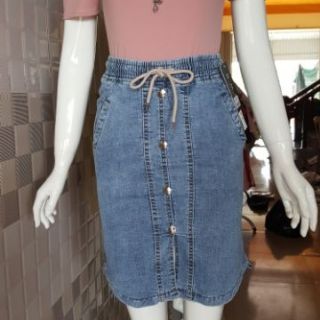 Chân váy bò cúc cạp chun