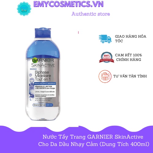 NƯỚC TẨY TRANG GARNIER CHO DA HỖN HỢP DẦU CHAI 400ML