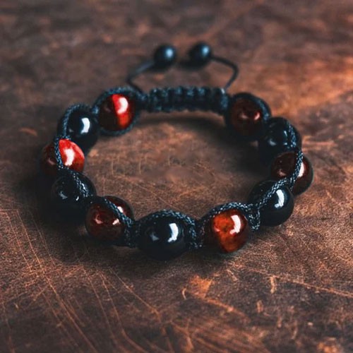 [ LẮC TAY/ QUÀ TẶNG] Vòng tay phong thủy thời trang handmade đỏ và đen dây đan shamballa phật giáo