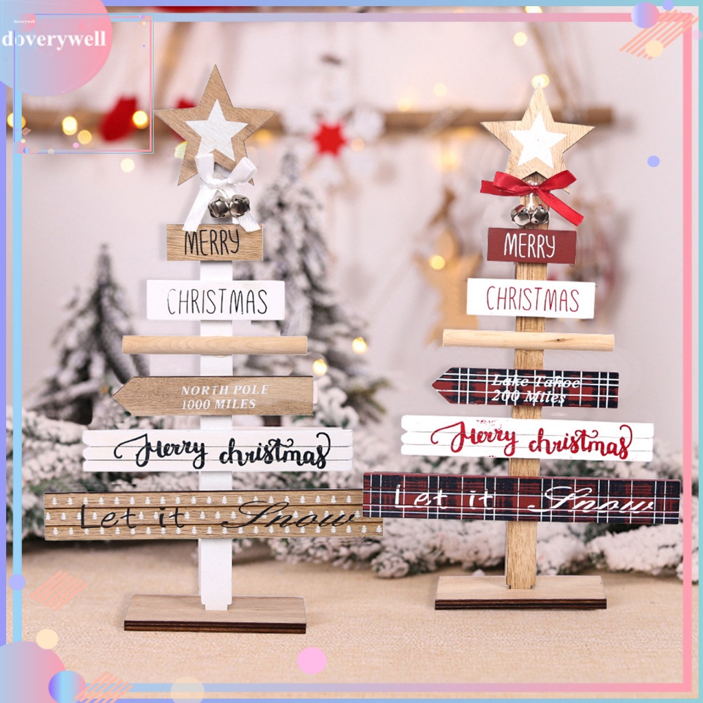 Cây Thông Giáng Sinh Bằng Gỗ Để Bàn Trang Trí