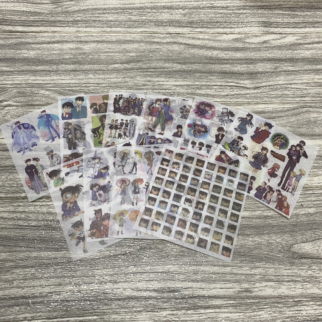 Ảnh dán sticker lẻ tấm CONAN THÁM TỬ LỪNG DANH CON TIM RUNG ĐỘNG TOUKEN RANBU THIÊN SỨ SÁT NHÂN NARUTO anime dễ thương