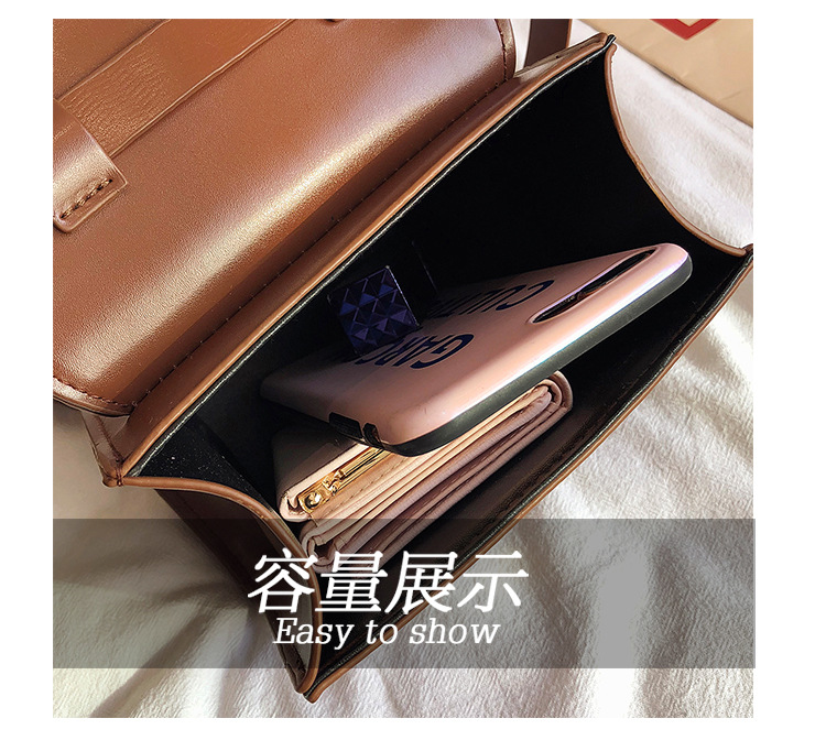 Túi đeo vai nữ IELGY dáng vuông nhỏ sức chứa lớn màu trơn cổ điển phong cách Hàn Quốc Hồng Kông