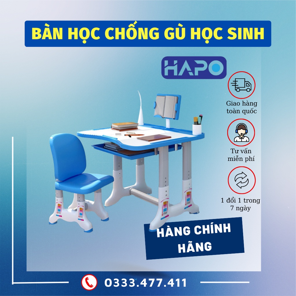 Bàn Học Chống Gù Học Sinh Hapo Hp28, Bộ Bàn Ghế Học Sinh Độ Bền Lên Tới 20 Năm
