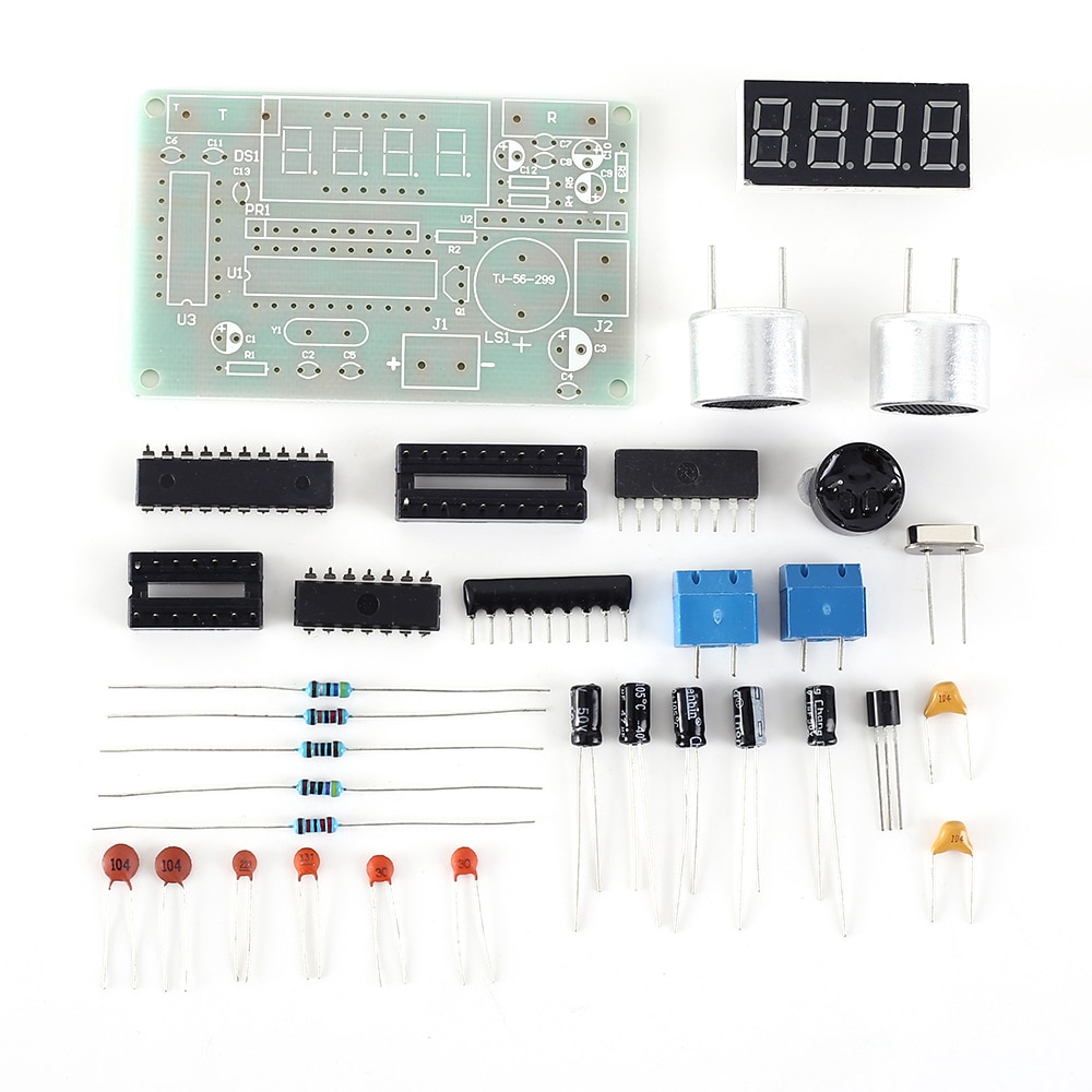 DIY Kit Ultrasonic Range Finder Distance Measuring Transducer Sensor Electronic Components Suite