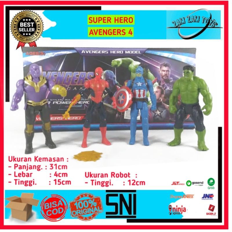 Set 4 Mô Hình Nhân Vật Siêu Anh Hùng Avengers 4 Contents A-72