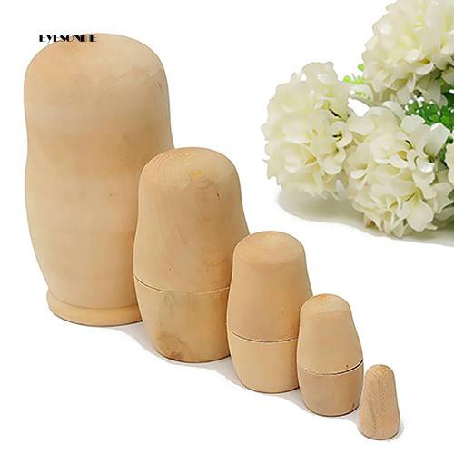 Set 5 búp bê Matryoshka bằng gỗ tự sơn